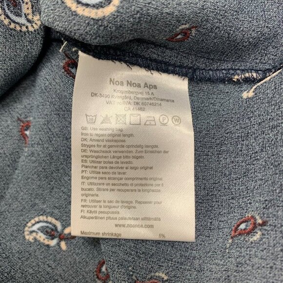 Noa Noa Womens Dress Blue Size 34 Small Long Sleeve Belted Round Neck - Picture 5 of 9